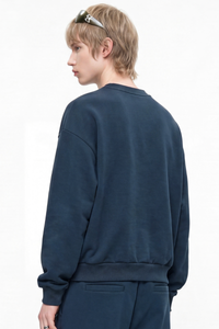 Men's Fall Heavyweight Fleece Cropped Crew Neck Sweatshirt