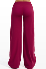 Women's High Waist V-Seam Butt Lifting Draped Wide Leg Pants
