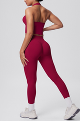Women's Seamless Set:Halterneck Bra And High Waist Leggings