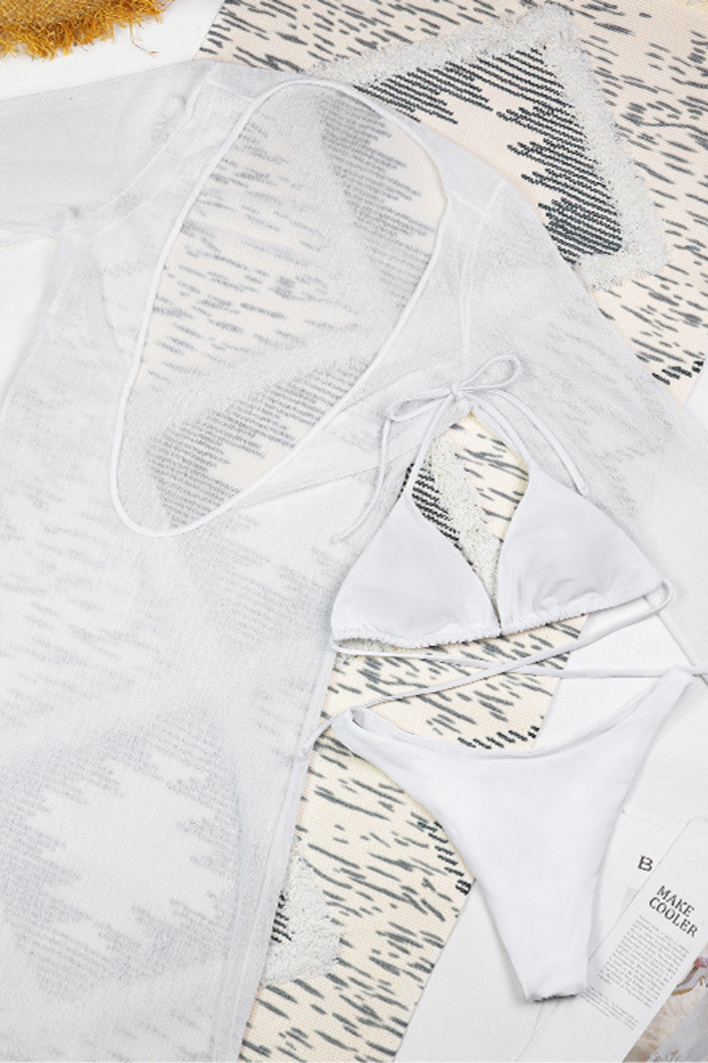 Women's 3-Piece Strappy Bikini Set - Sexy High Cut Swimsuit