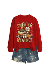 Women's Fall Cute Pumpkin Letter Print Relaxed Pullover
