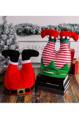 Funny Upside Down Santa Elf Pants Hat With Jingle Bells Pom