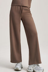 Women Drawstring High-Waist Loose Straight-Leg Workout Pants