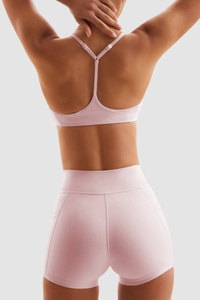 Women's Yoga Set:Y-Shap Back Thin Strap Bra & V-Waist Shorts