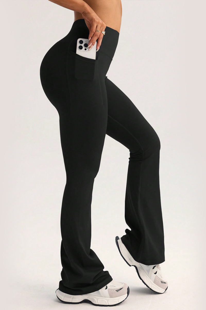 Women's High-Waist Pocket Butt-Lifting Yoga Flare Pants