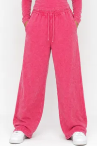 Unisex Fall Washed Adjustable Drawstring Hem Sweatpants