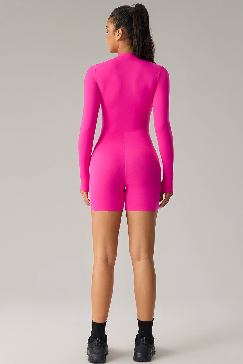 Women Long-Sleeved Front-Zip Sculpting Naked-Feel Workout High-Elasticity Yoga Bodysuit