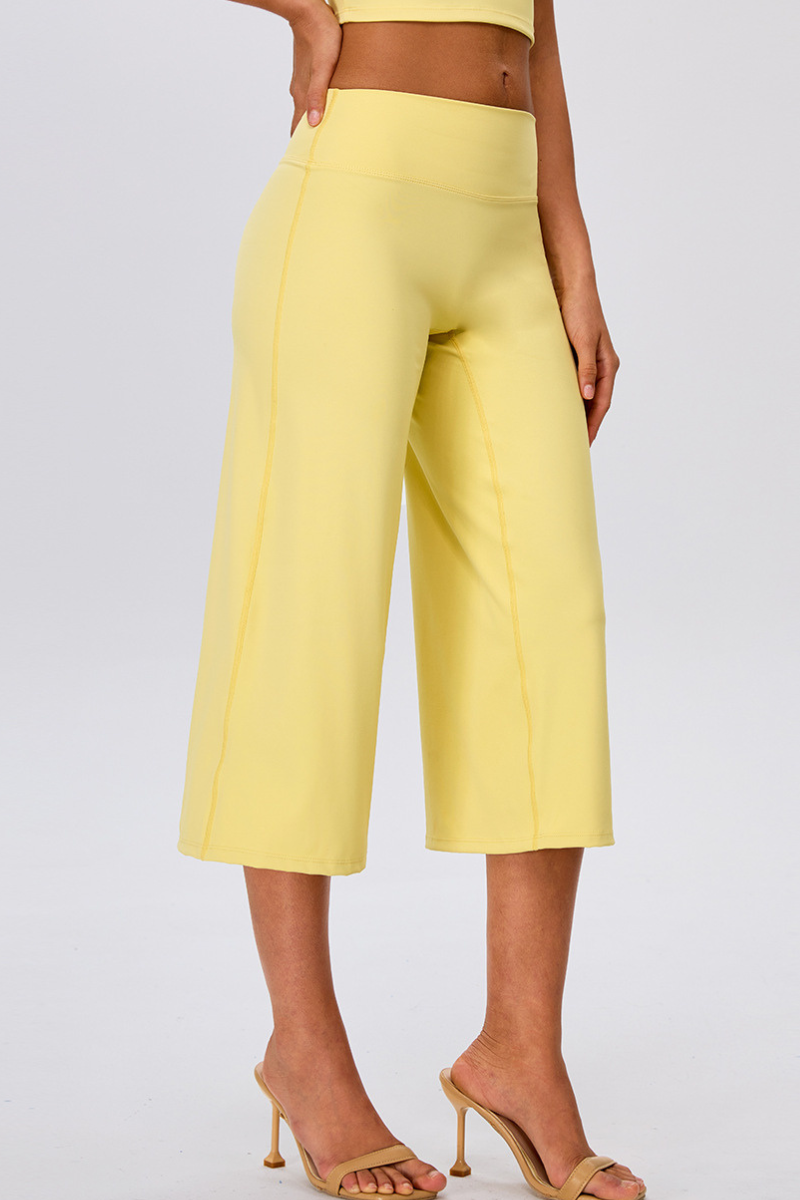 Women's No Front Seam Wide-Leg Cropped Yoga Pants
