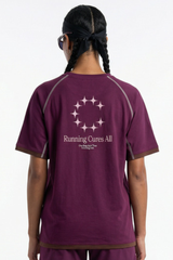 Women's Vintage Raglan Contrast Stitch Panel Quick Dry Tee