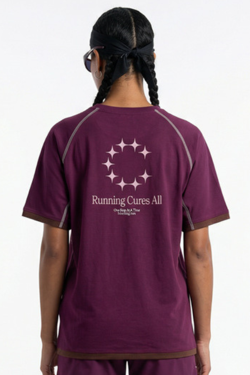 Women's Vintage Raglan Contrast Stitch Panel Quick Dry Tee