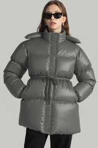 Women's waist-cinching cotton jacket