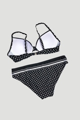 Women's High Waist Bikini - Polka Dot Patchwork Tight Fit