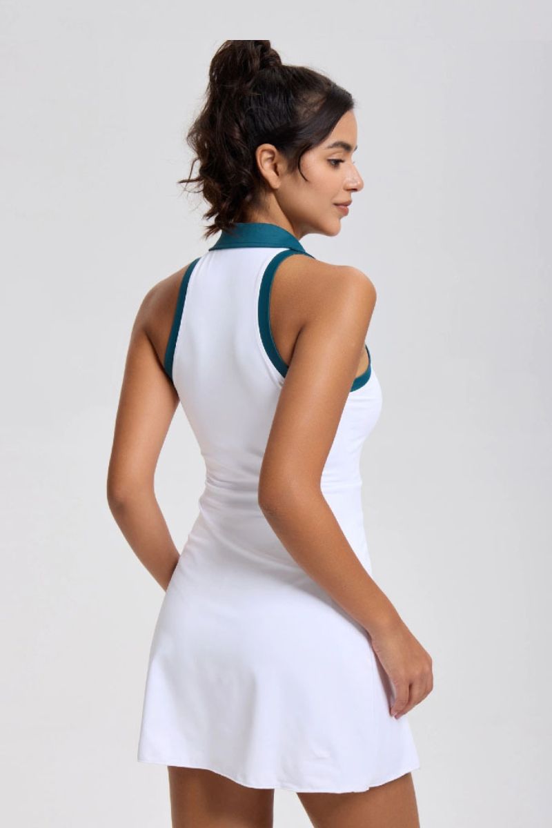 Women's tennis contrasting sports pleated dress
