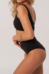 Women's Front Tie U-Back Wide Strap Bikini Set - 2pcs