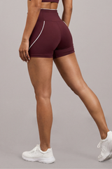 Women's Side Contrast Line High Waist Bike Shorts
