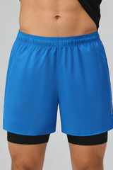 Men's Two Fake Fitness Training Shorts with Built-in Liner