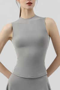 Women's Sleeveless Side Stripe Tennis Tank Top