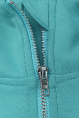 Women Contrast Trim Hooded Zip-Front Sport Jacket