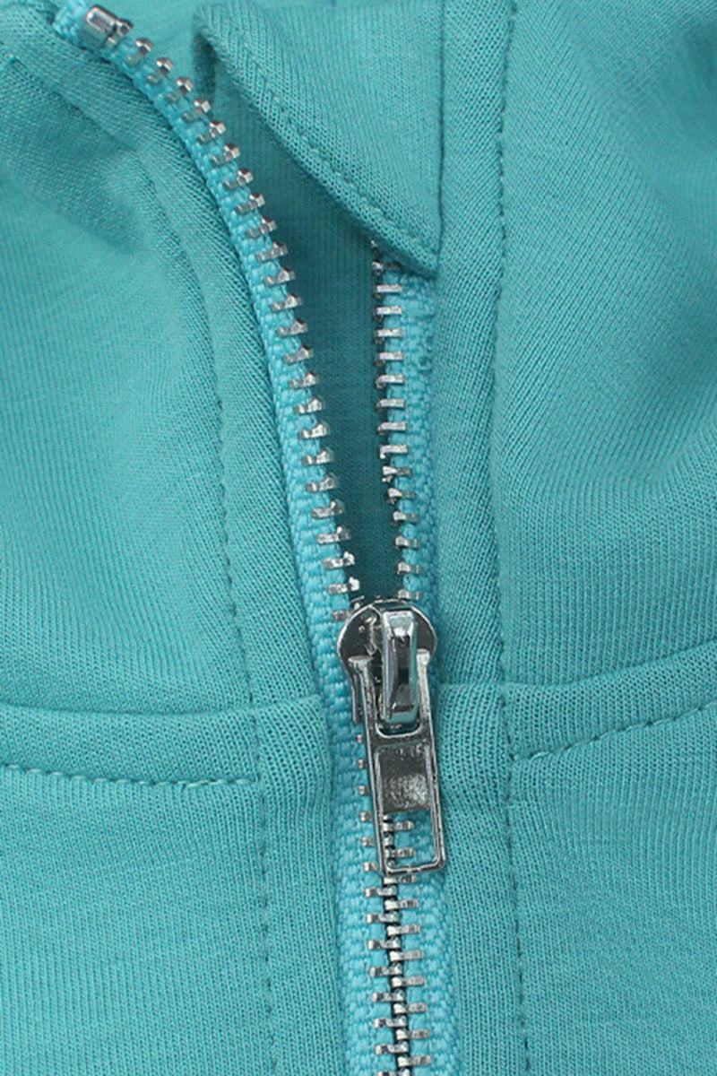 Women Contrast Trim Hooded Zip-Front Sport Jacket