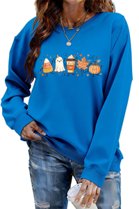 Women's Fall Halloween Graphic Soft Relaxed Sweatshirt