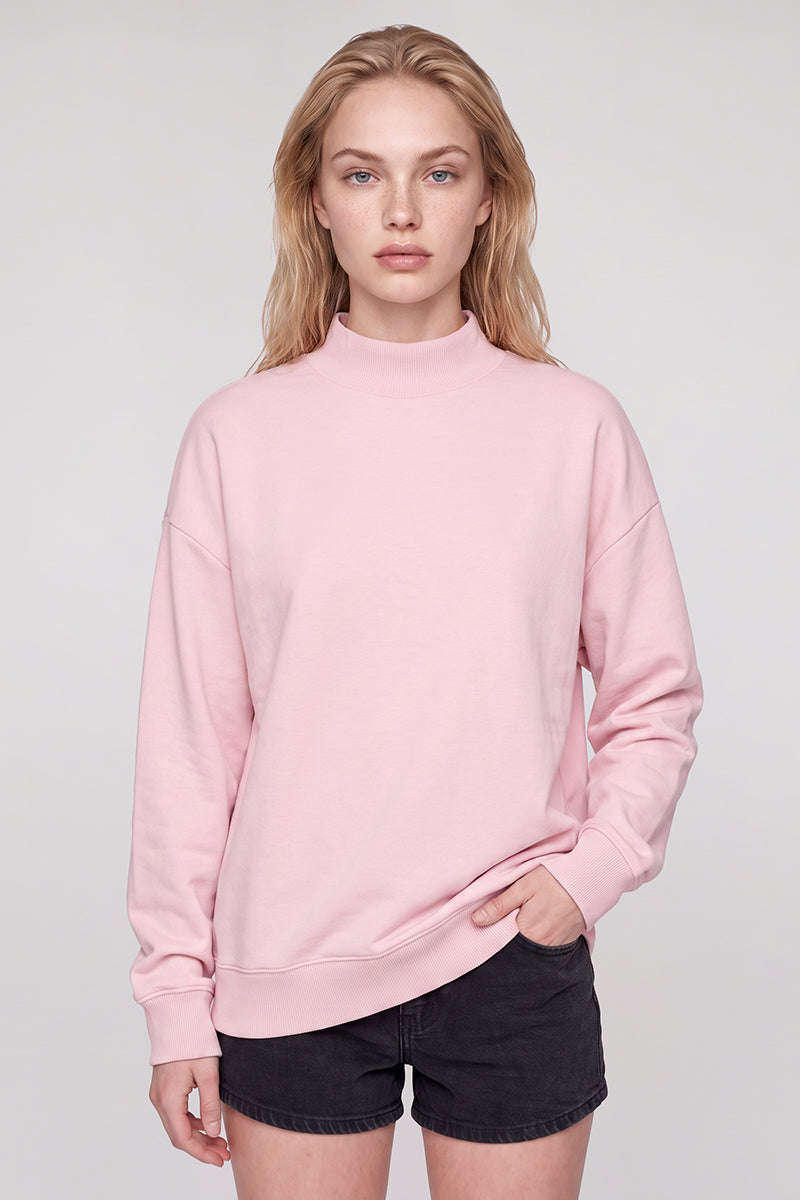 Women's Fall Fleece Relaxed Mock Neck Sweatshirt