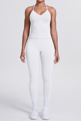 High-Waist Seamless Yoga Set - Halter Neck, Quick-Dry Fitness Outfit