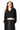Women's  Fall 100% Cotton Collared V-Neck Crop Sweatshirt
