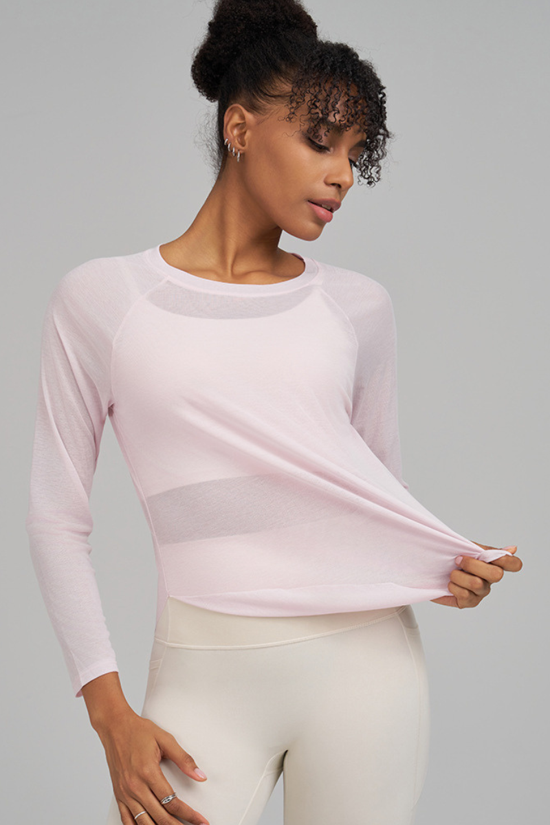 Mesh fitness sport long-sleeved garment