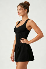 Women's Corset-Style Tennis Dress with Built-In Shorts