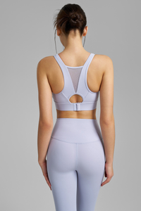 Women's Sets:Mesh Panel Back Bra And High Waist Leggings