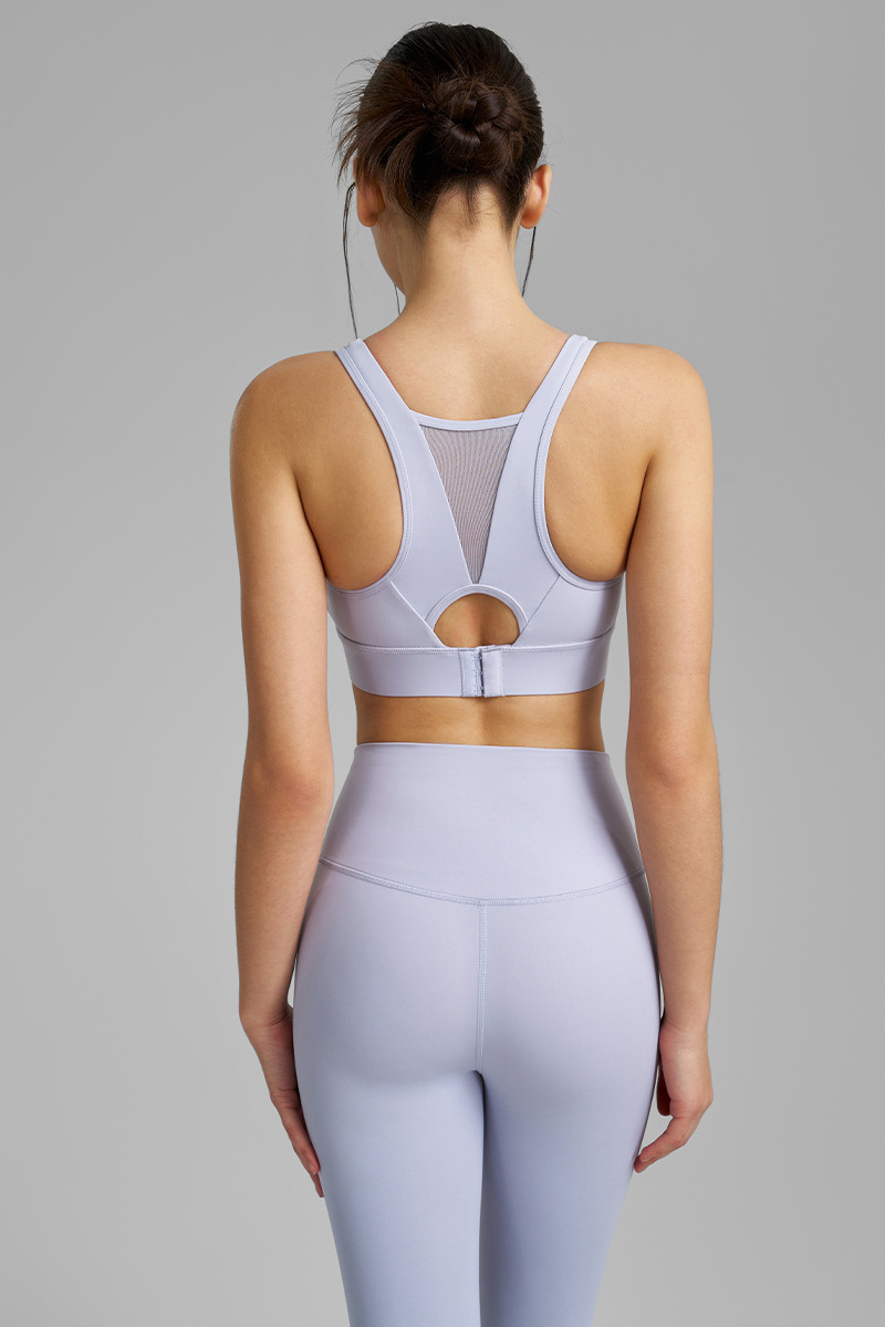 Women's Sets:Mesh Panel Back Bra And High Waist Leggings