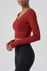 Women's Butterfly Cutout Back Padded Cropped Yoga Top