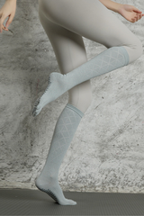 Women's Diamond Mesh Mid-Calf Yoga Grip Five-Toe Socks