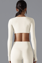 Women' Athletic Twist-Front V-Neck Long Sleeves T-shirt