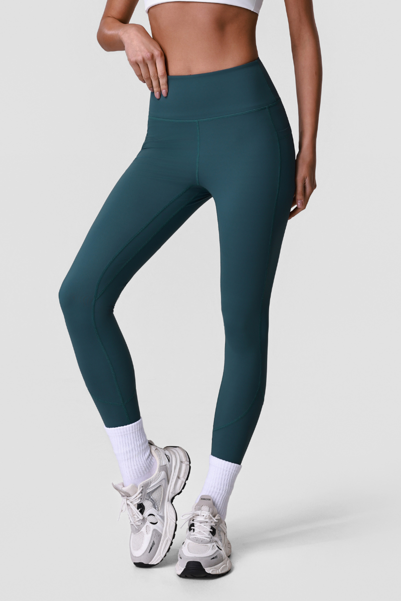 Women's Sports Side Pocket Hip-Lifting Solid Yoga Leggings