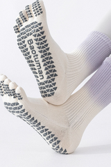 Women's Gradient Separator Anti-Slip Yoga Crew Cotton Socks