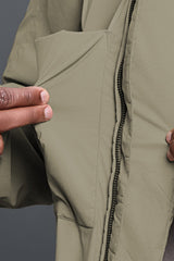 Men Quilted Notch Collar Windproof Loose Casual Jacket