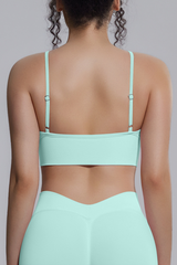 Women's Seamless Knit Solid Color Triangle Cup Sports Bra