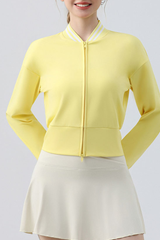 Women's Double Zip Contrast Stripe Trim Slim Fit Jacket