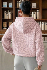 Women's Fall Leopard Print Coquette Style Hoodie