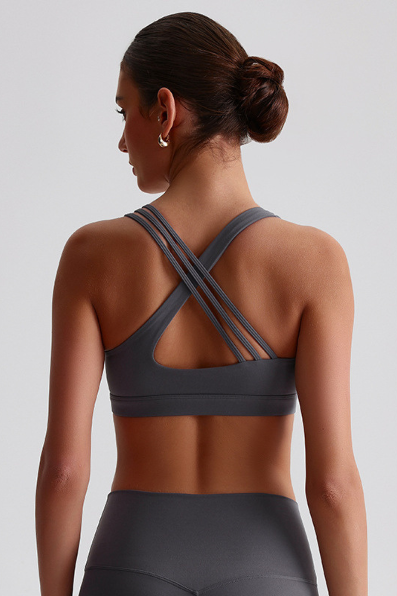 Women's Asymmetrical  Cross Back Sports Bra