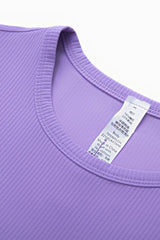 Women Plus-Size Honeycomb Waist Quick-Dry Slim-Fit Summer Yoga Training Top