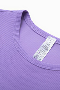 Women Plus-Size Honeycomb Waist Quick-Dry Slim-Fit Summer Yoga Training Top