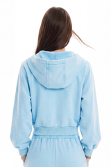Women's Fall Vintage Washed Distressed Cropped Zip Up Jacket