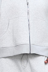 Women Fleece-Lined Zip-Up Hoodie Warm Loose Casual Sportswear