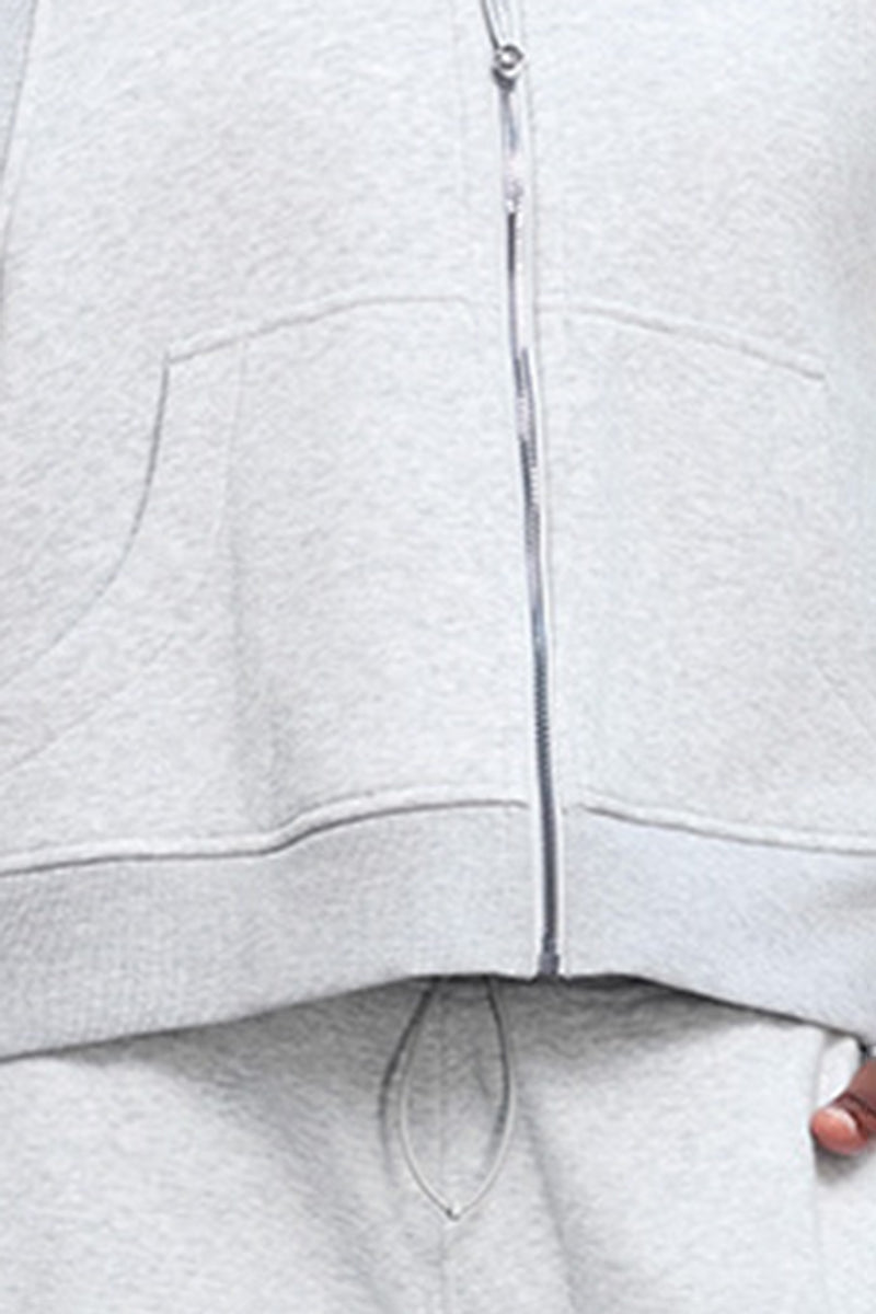 Women Fleece-Lined Zip-Up Hoodie Warm Loose Casual Sportswear