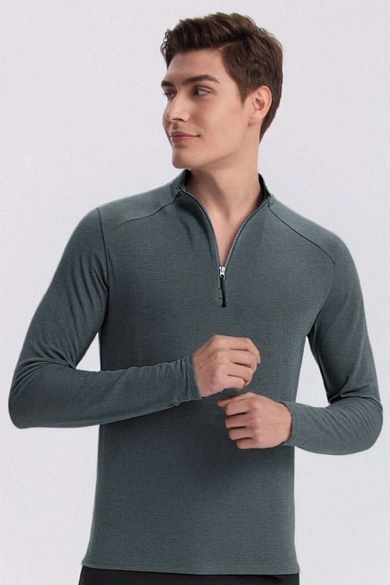 Men Half-Zip Reflective Training Long Sleeve Top
