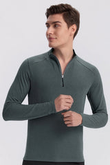 Men Half-Zip Reflective Training Long Sleeve Top