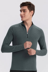 Men Half-Zip Reflective Training Long Sleeve Top
