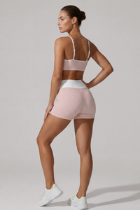 Women's Polka Dot Sports Bra & High Waist Bike Shorts Set
